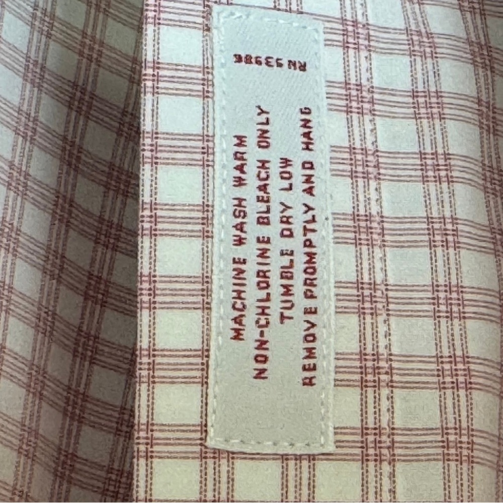 BROOKS BROTHERS Men’s Non-Iron Pink White Gingham Check Button-Down Shirt - Picture 7 of 7